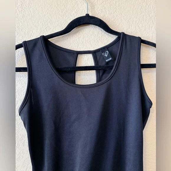 Windsor Sleeveless Black & Beige Striped Fit-and-Flare Dress stretchy/ elegant - Picture 3 of 3